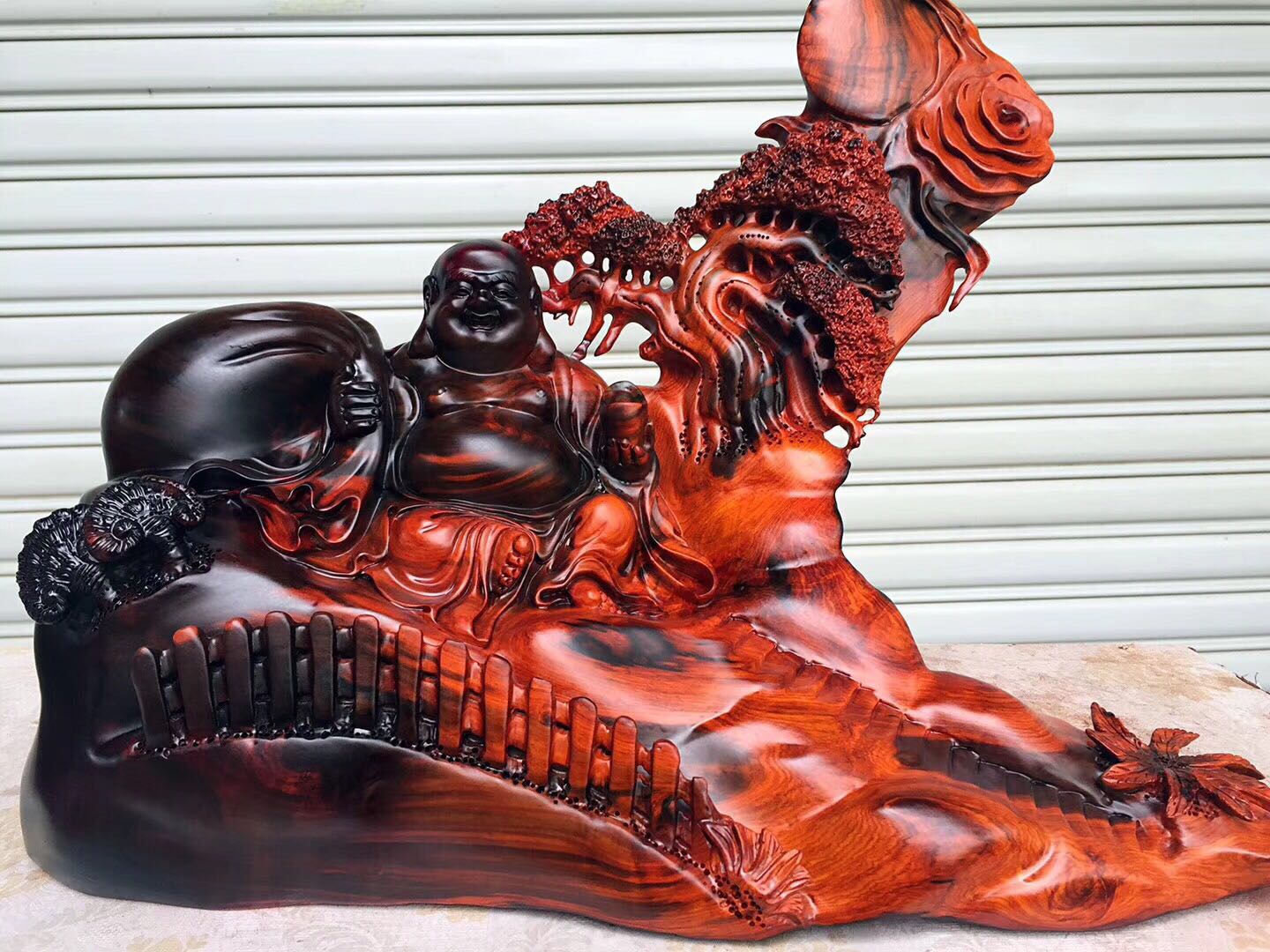 酸枝彌勒佛根雕木雕55*26*46