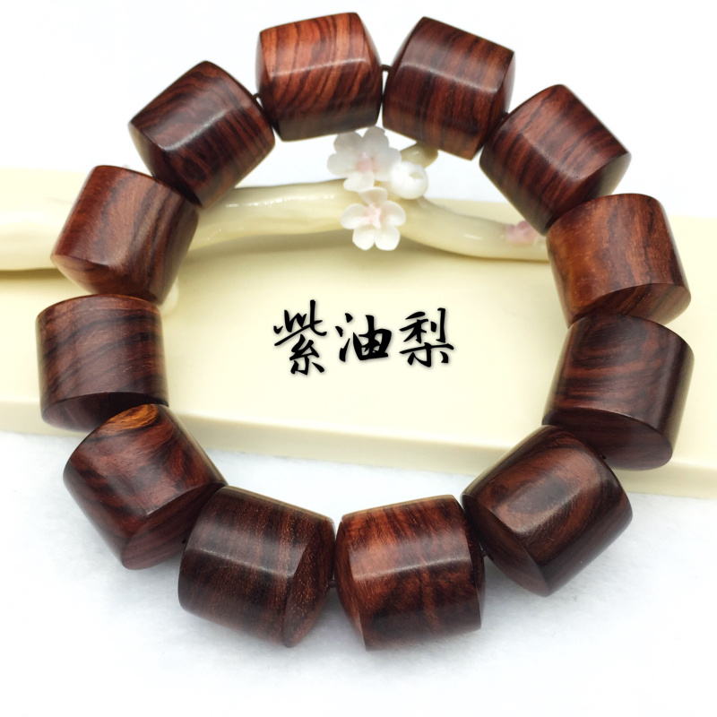 海南黃花梨手串 尺寸2.0 桶珠 紫油梨