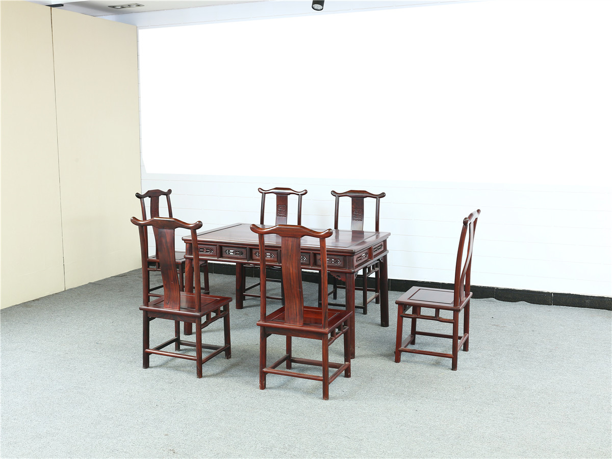 東非酸枝明式餐桌七件套148-88-76